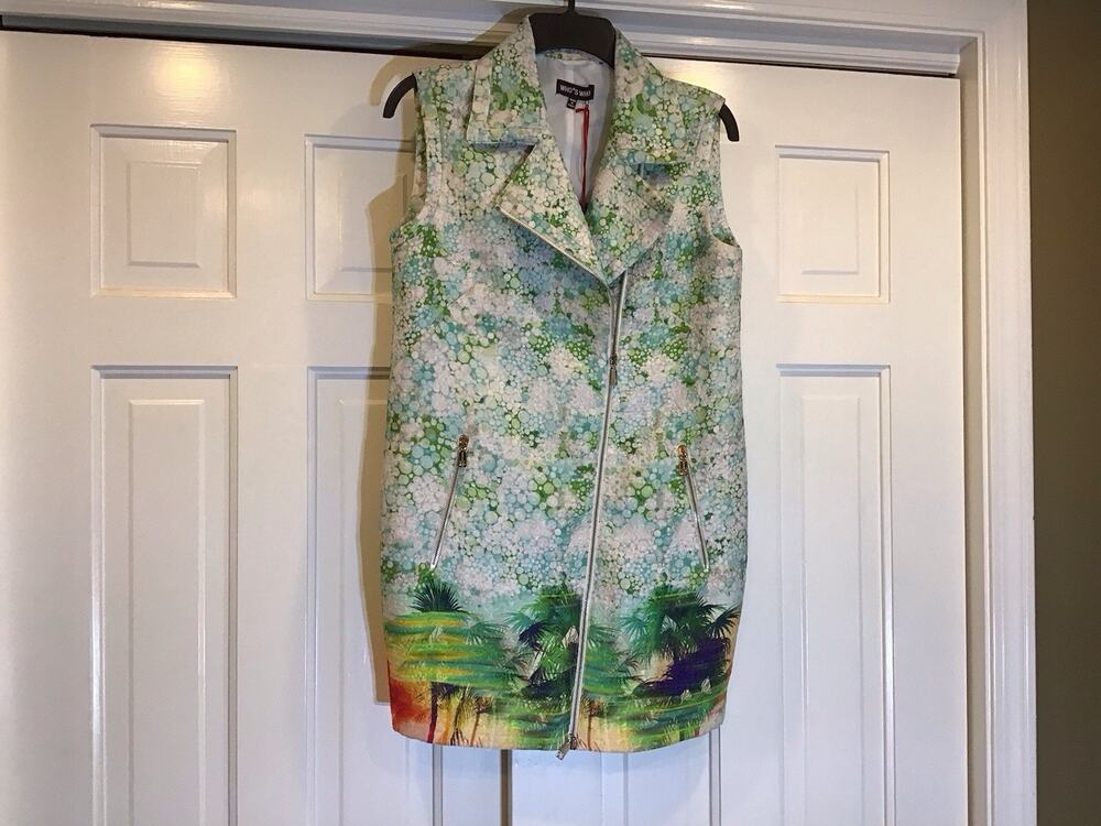 Who*s Who NWT Designer Jacquard Vest Size IT42 US6/Small Indie Luxury Kawaii Emo